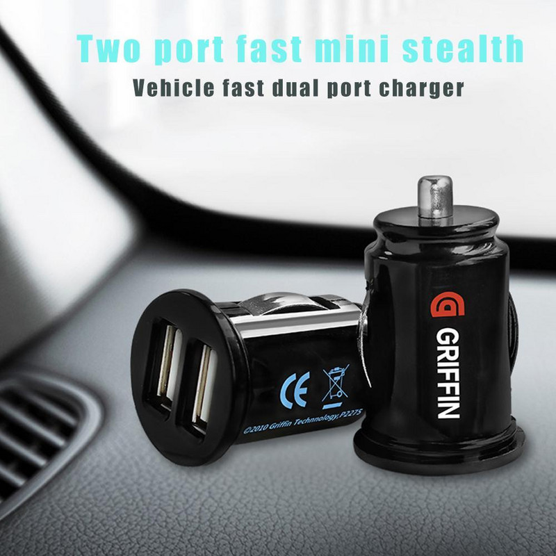 Automašīnas kravas automašīnas divu pieslēgvietu USB mini lādētāja adapteris Ātrās uzlādes automašīnas tālruņa lādētājs viedtālrunim ar 12V jaudas automašīnu piederumiem