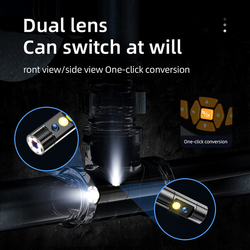 NOYAFA NF-112 Διπλός φακός Ψηφιακό βιομηχανικό ενδοσκόπιο LCD Σωλήνας αποστράγγισης κινητήρα IP67 Αδιάβροχη κάμερα χειρός ενδοσκόπιο