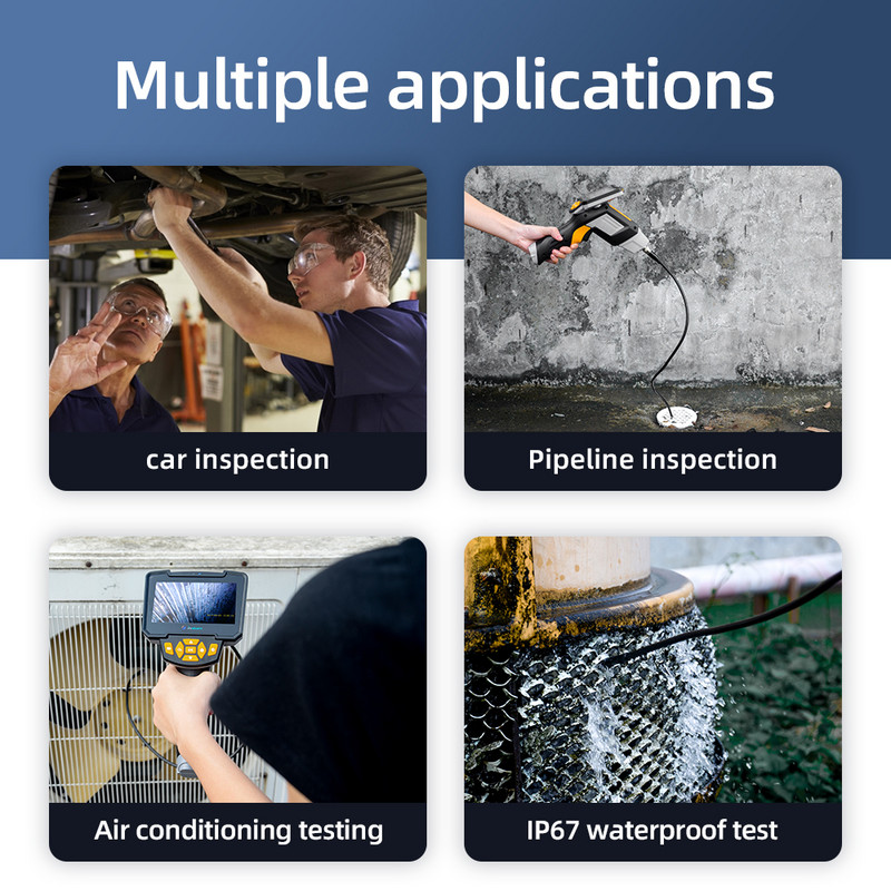 NOYAFA NF-112 Διπλός φακός Ψηφιακό βιομηχανικό ενδοσκόπιο LCD Σωλήνας αποστράγγισης κινητήρα IP67 Αδιάβροχη κάμερα χειρός ενδοσκόπιο