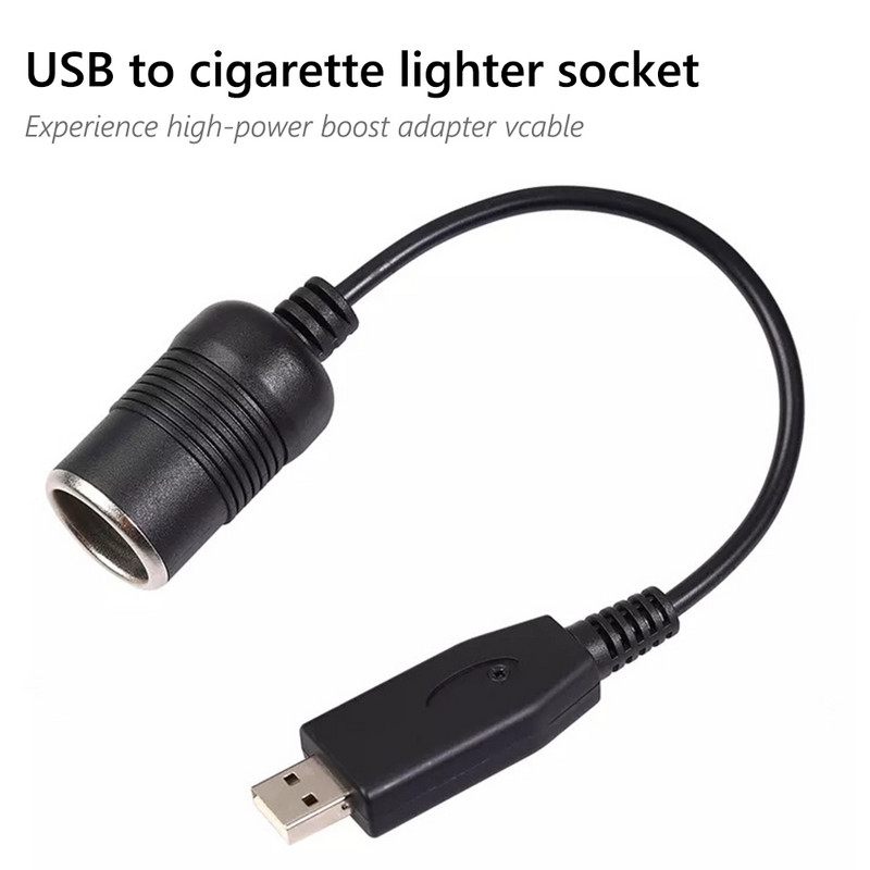 30 cm 5 V USB A vīriešu līdz 12 V automašīnas cigarešu piesmēķētāja ligzdas pārveidotāja kabeļa adapteris automašīnu DVR automašīnu piederumiem