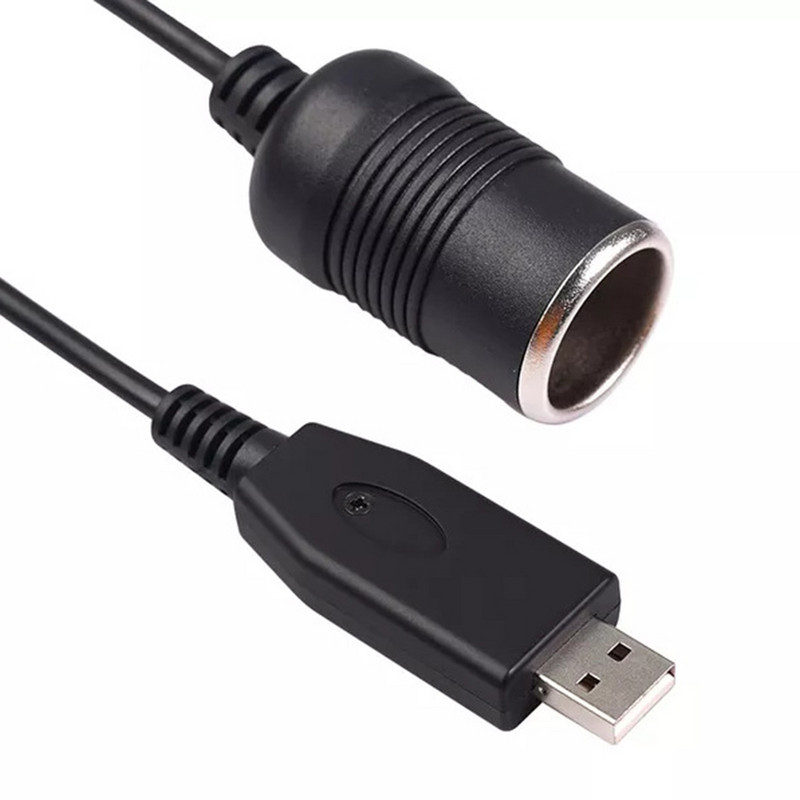 30 cm 5 V USB A vīriešu līdz 12 V automašīnas cigarešu piesmēķētāja ligzdas pārveidotāja kabeļa adapteris automašīnu DVR automašīnu piederumiem