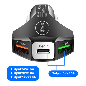 7A USB зарядно устройство Запалка QC3.0 USB Type-C Бързо зареждане Телефонен контакт Адаптер Захранващ контакт за морска лодка RV ремарке