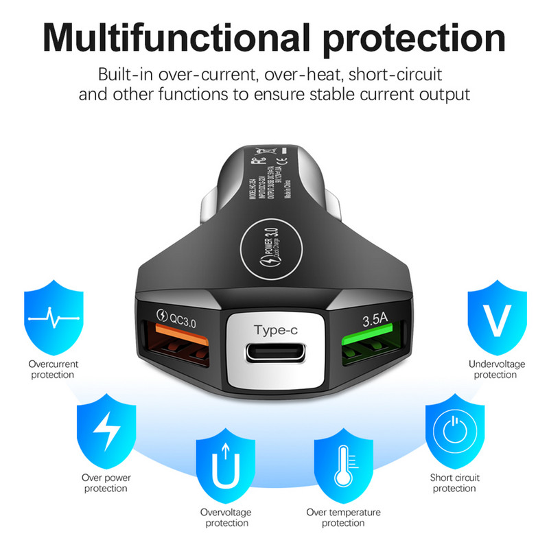 Încărcător USB 7A Brichetă QC3.0 USB Type-C Încărcare rapidă Adaptor priză pentru telefon Priză pentru remorcă RV pentru bărci maritime