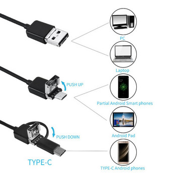 Mini USB Κάμερα Ενδοσκοπίου Αυτοκινήτου Ανταλλακτικά Αυτοκινήτου Τηλεσκοπική Επιθεώρηση Καθρέφτες Εργαλεία για Smartphone αυτοκινήτου