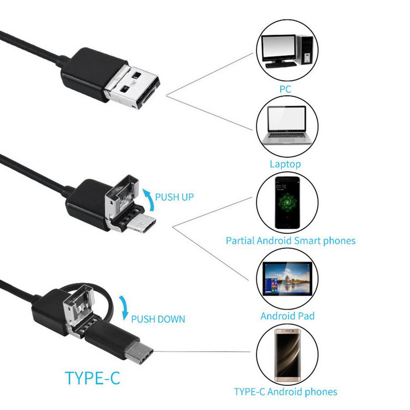 Mini USB-auto endoskoobikaamera autoosad teleskoopkontrolli peeglid auto nutitelefoni jaoks