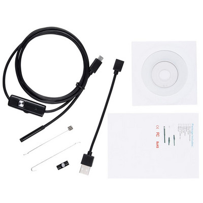 Endoscop USB tip C 0.3MP Cameră de inspecție șarpe cu 6 lumini LED reglabile IP67 Boroscop pentru telefon Android Windows PC