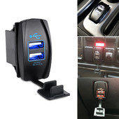 Încărcător auto USB pentru mașină 12V Adaptor priză brichetă pentru motocicletă, camion, barcă, priză marină, încărcător cu priză dublă USB