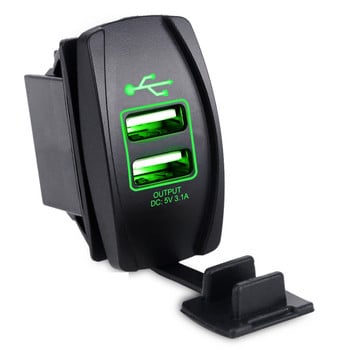 12V Auto USB φορτιστής αυτοκινήτου Προσαρμογέας υποδοχής αναπτήρα τσιγάρων για φορτηγό μοτοσικλέτας Ναυτική πρίζα τροφοδοσίας διπλής υποδοχής USB φορτιστής