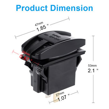 12V автоматично USB зарядно за кола, адаптер за гнездо за запалка за мотоциклет, камион, лодка, морски изход Зарядно устройство с двоен USB контакт