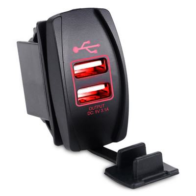 Încărcător auto USB pentru mașină 12V Adaptor priză brichetă pentru motocicletă, camion, barcă, priză marină, încărcător cu priză dublă USB
