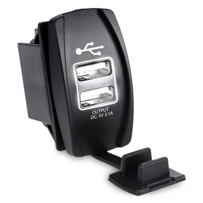 Încărcător auto USB pentru mașină 12V Adaptor priză brichetă pentru motocicletă, camion, barcă, priză marină, încărcător cu priză dublă USB