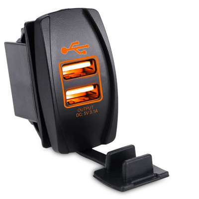 Încărcător auto USB pentru mașină 12V Adaptor priză brichetă pentru motocicletă, camion, barcă, priză marină, încărcător cu priză dublă USB