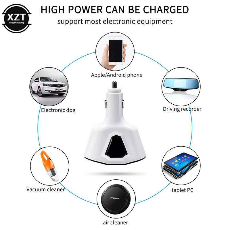 Distribuitor de priză pentru brichetă electronică Cilindru dublu Încărcător de mașină USB dublu 3,1 A cu încărcător voltmetru curent