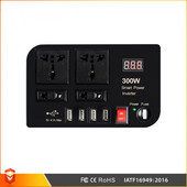 Convertor de putere pentru mașină 300W 12v24v la 220V Afișaj digital multifuncțional Priză duală universală Convertor de putere Convertor de bord
