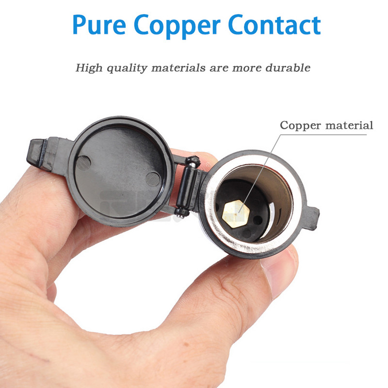 Automašīnu piederumi Ūdensizturīgs, karstumizturīgs plastmasas barošanas ligzda DC 12V 120W Motocikls Automašīnas traktors cigarešu šķiltavas kontaktligzda