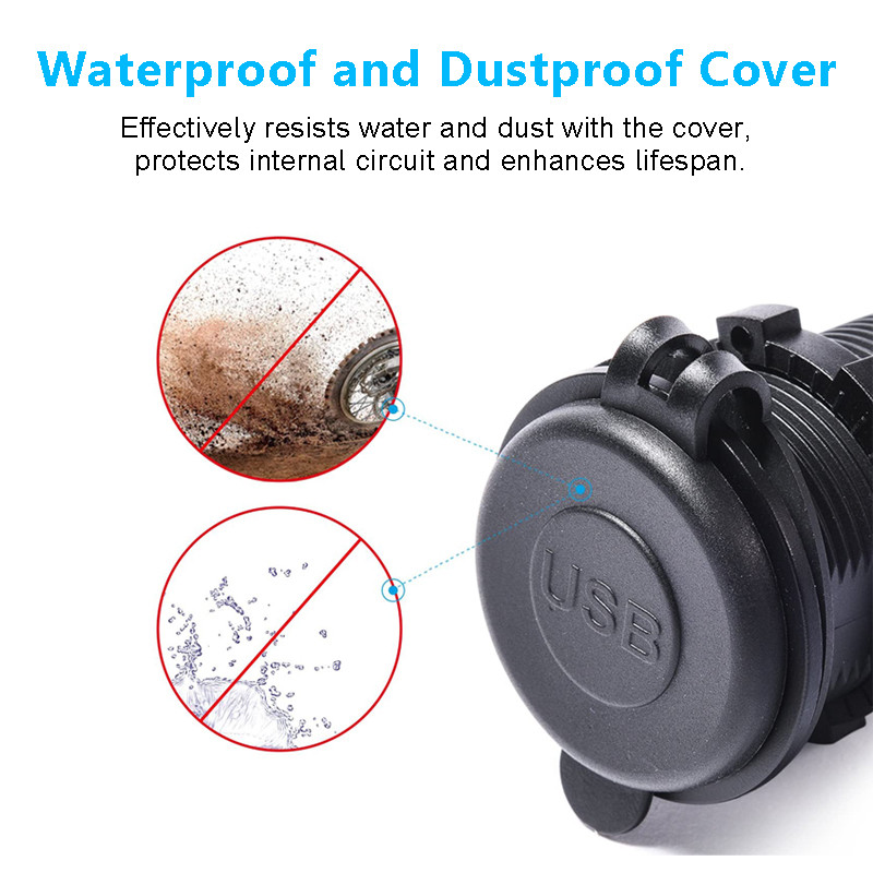 Extractme universāls dubultā USB lādētāja kontaktligzdas strāvas kontaktligzdas adapteris 4,2 A automašīnas šķiltavas 12 V sadalītājs motociklu kravas automašīnai ATV RV laivai