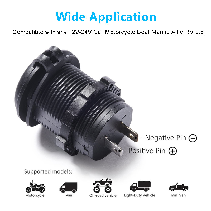 Extractme universāls dubultā USB lādētāja kontaktligzdas strāvas kontaktligzdas adapteris 4,2 A automašīnas šķiltavas 12 V sadalītājs motociklu kravas automašīnai ATV RV laivai