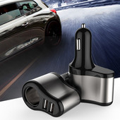 Brichetă electronică dublă USB pentru brichetă mașină Adaptor splitter priză 2.1A 1A încărcător pentru telefon iPhone 12V-24V