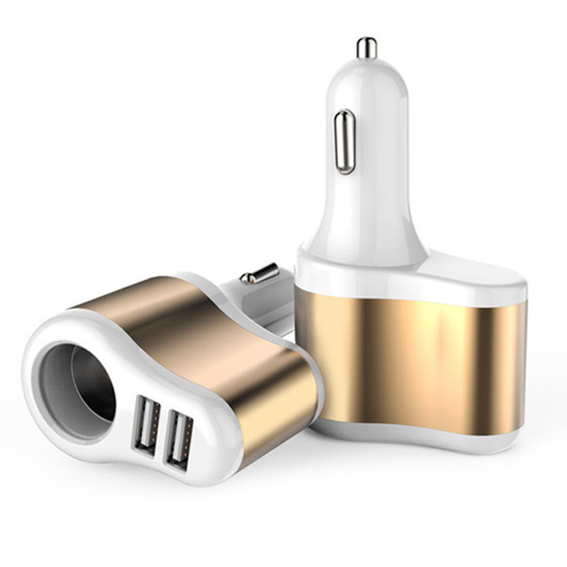 Brichetă electronică dublă USB pentru brichetă mașină Adaptor splitter priză 2.1A 1A încărcător pentru telefon iPhone 12V-24V
