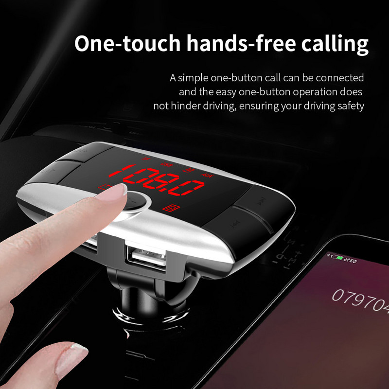 Punane tuli laiekraan BT01 Bluetooth auto MP3-mängija käed-vabad juhtmevaba FM-saatja raadioadapter USB-autolaadija