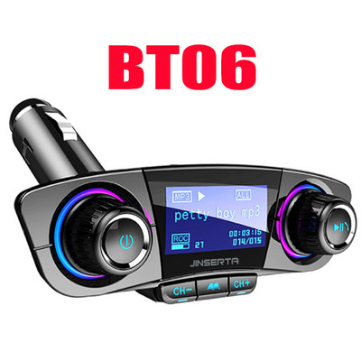 JINSERTA Ασύρματο Bluetooth Αυτοκίνητο MP3 Player Πομπός FM AUX Δέκτης ήχου TF USB flash player μουσικής Διπλός φορτιστής USB