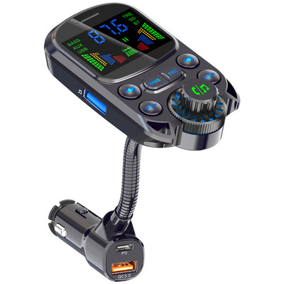 BC86 Player MP3 auto cu bass PD3.0 QC3.0 Transmițător FM cu reîncărcare rapidă cu ecran HD colorat Încărcător USB Set auto hands-free