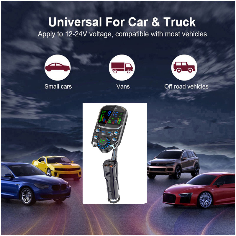 BC86 Player MP3 auto cu bass PD3.0 QC3.0 Transmițător FM cu reîncărcare rapidă cu ecran HD colorat Încărcător USB Set auto hands-free