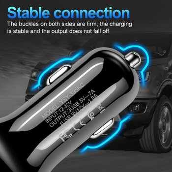 Mini Car Charger QC3.0 3 USB Car Charger Γρήγορος Φορτιστής για iPhone Xiaomi Samsung Huawei Car Accessories