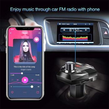 Дропшиппинг FM трансмитер за кола Bluetooth 5.0 Комплект плейър за кола Зарядно за кола Поддръжка на двоен USB U диск Адаптер за кола Безжичен MP3 плейър