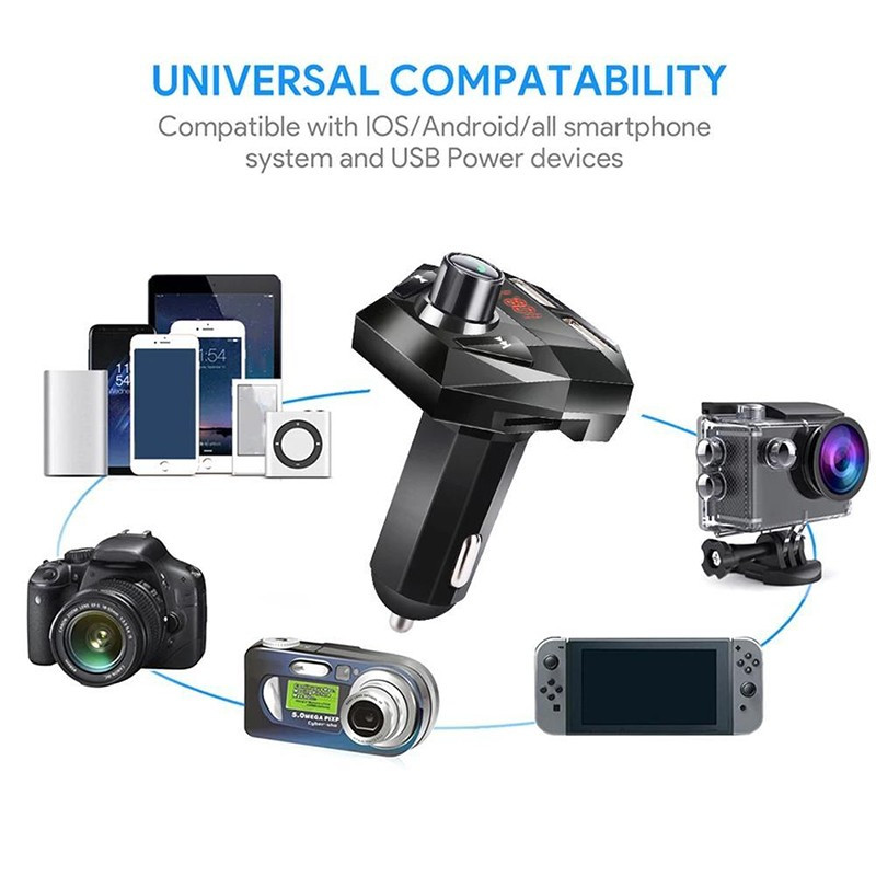 Dropshipping Car FM Transmitter Bluetooth 5.0 Car Player Kit Car Charger Car Dual USB Support U Disk Car Adapter Ασύρματο MP3 player