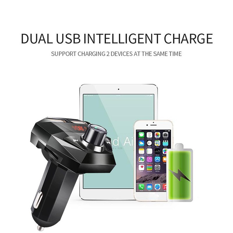 Dropshipping Car FM Transmitter Bluetooth 5.0 Car Player Kit Car Charger Car Dual USB Support U Disk Car Adapter Ασύρματο MP3 player