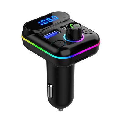 Αυτοκίνητο Bluetooth V5.0 USB 4.2A Γρήγορος φορτιστής αυτοκινήτου Πομπός Mp3 Αναπαραγωγή U Disk Fm Κλήση Υποστήριξη Bluetoot Πομποί Hands-free