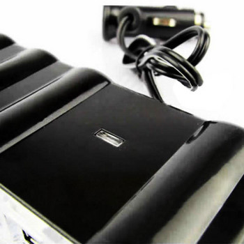 4 порта в 1 висококачествен питеен многогнездо автоматична автомобилна запалка сплитер USB щепсел адаптер зарядно устройство