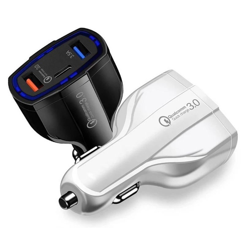 Încărcător de mașină cu încărcare rapidă Adaptor pentru brichetă Adaptor QC 3.0 Adaptor de alimentare USB Auto Încărcare telefon universal 3 porturi Încărcător rapid