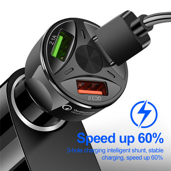 Автомобилна запалка Универсална 7A 48W USB зарядно за кола Сплитер за запалка 3 порта Quick Charge 3.0 Портове за бързо зареждане