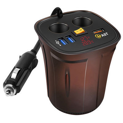 Quick Charge 3.0 USB autolaadija 12/24V 2 pistikupesaga auto sigaretisüütaja jagaja adapter LED digitaalse voltmeetri termomeetriga