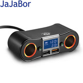 JaJaBor Distribuitor de priză pentru brichetă auto Dual USB QC3.0 2.1A Încărcare rapidă pentru mașină LED Indicator de lumină Adaptor de alimentare