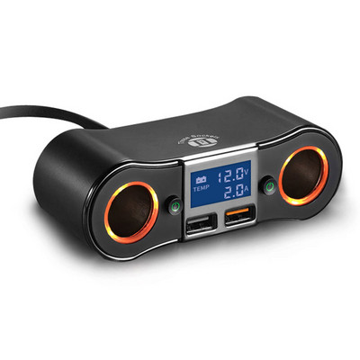 JaJaBor Distribuitor de priză pentru brichetă auto Dual USB QC3.0 2.1A Încărcare rapidă pentru mașină LED Indicator de lumină Adaptor de alimentare