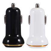 Autotelefoni laadija Fast 3 1A Dual USB Power Adapter Mini LED Auto mobiiltelefoni laadija must