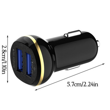 Car Phone Charger Fast 3 1A Dual USB Power Adapter Mini LED Auto Charger Mobile Phone Black
