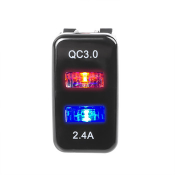 Φορτιστής αυτοκινήτου Διπλές θύρες USB Τηλέφωνο γρήγορης φόρτισης QC3.0 Αυτόματος προσαρμογέας Τηλέφωνο 12V 24V Φορτιστής αναπτήρα αυτοκινήτου για TOYOTA