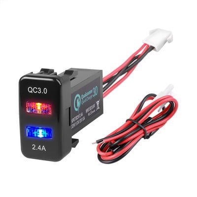 Auto punjač s dva USB priključka Telefon Quick Charge QC3.0 Auto Adapter Telefon 12V 24V Auto Punjač za upaljač za TOYOTU