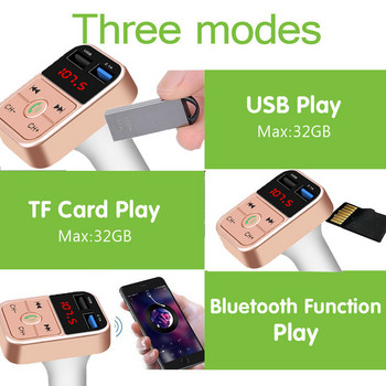 Безжичен Bluetooth FM предавател за свободни ръце за кола LCD MP3 плейър USB зарядно устройство Запалка за кола MP3 Bluetooth приемник
