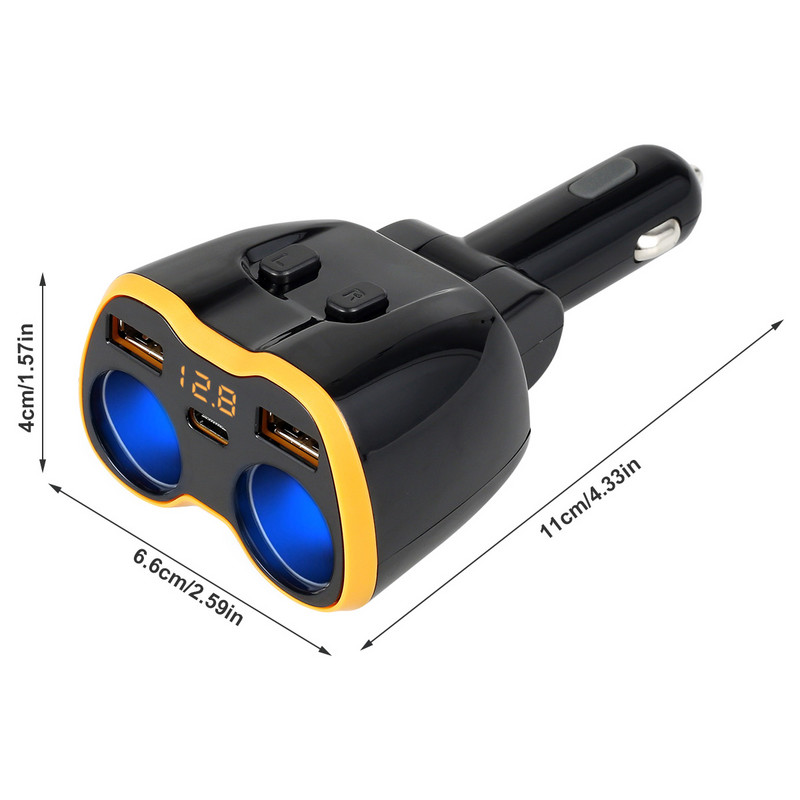 2 pistikupesaga auto sigaretisüütaja jagaja laadija 150 W 12 V/24 V kahe USB QC3.0 autolaadija adapter telefoni GPS-armatuurkaamera jaoks