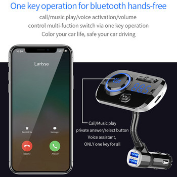 CVC Ακύρωση θορύβου Bluetooth Handsfree Αυτοκινήτου MP3 Player AUX TF Κάρτα διπλής USB QC3.0 Γρήγορης φόρτισης Οθόνη τάσης FM Πομπός