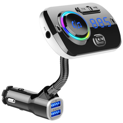 CVC Anulare zgomot Bluetooth Mâini libere Player MP3 auto AUX TF Card Dual USB QC3.0 Încărcător rapid Monitor de tensiune Transmițător FM