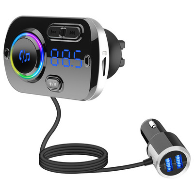 CVC Anulare zgomot Bluetooth Mâini libere Player MP3 auto AUX TF Card Dual USB QC3.0 Încărcător rapid Monitor de tensiune Transmițător FM