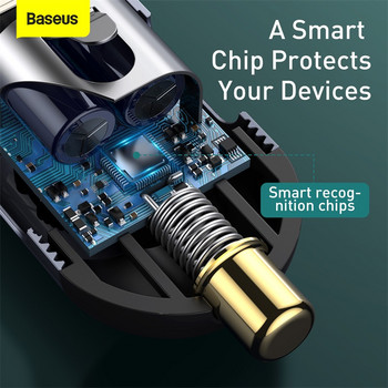 2023 Baseus Car USB Socket Adapter 120W Автомобилна запалка Сплитер QC 3.0 PD 3.0 USB Автомобилно зарядно устройство PD 20W Бързо зареждане за