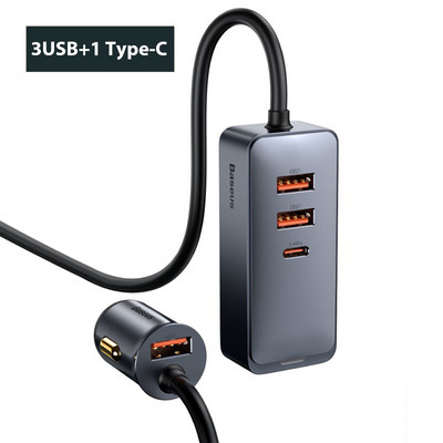 2023 Adaptor priză USB pentru mașină Baseus 120W Distribuitor pentru brichetă auto QC 3.0 PD 3.0 Încărcător auto USB PD 20W Încărcare rapidă pentru