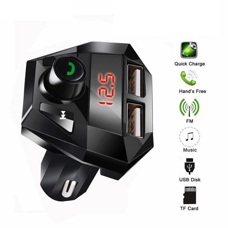 Auto Bluetoothiga ühilduv 5.0 MP3-mängija FM-saatja käed-vabad helivastuvõtja Kahe USB-kiire tugi TF/U-ketas